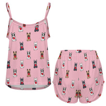 Load image into Gallery viewer, My Frenchie My Heart Women's Cami and Shorts Pajama Set-Apparel-Apparel,Dog Mom Gifts,French Bulldog,Pajamas-11