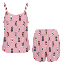 Load image into Gallery viewer, My Frenchie My Heart Women's Cami and Shorts Pajama Set-Apparel-Apparel,Dog Mom Gifts,French Bulldog,Pajamas-10