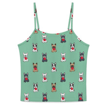 Load image into Gallery viewer, My Frenchie My Heart Women's Cami and Shorts Pajama Set-Apparel-Apparel,Dog Mom Gifts,French Bulldog,Pajamas-Mint Green-XS-13