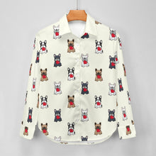 Load image into Gallery viewer, My Frenchie My Heart Women's Shirt-Apparel-Apparel,Dog Mom Gifts,French Bulldog,Shirt-30