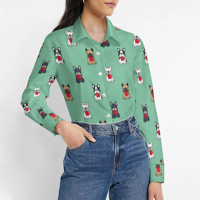 My Frenchie My Heart Women's Shirt-Apparel-Apparel,Dog Mom Gifts,French Bulldog,Shirt-7