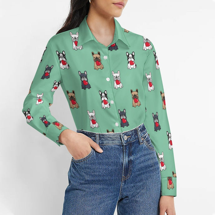 My Frenchie My Heart Women's Shirt-Apparel-Apparel,Dog Mom Gifts,French Bulldog,Shirt-7