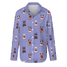 Load image into Gallery viewer, My Frenchie My Heart Women's Shirt-Apparel-Apparel,Dog Mom Gifts,French Bulldog,Shirt-S-CornflowerBlue-17