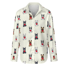 Load image into Gallery viewer, My Frenchie My Heart Women's Shirt-Apparel-Apparel,Dog Mom Gifts,French Bulldog,Shirt-S-Ivory-22