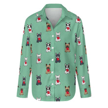 Load image into Gallery viewer, My Frenchie My Heart Women's Shirt-Apparel-Apparel,Dog Mom Gifts,French Bulldog,Shirt-S-MediumAquaMarine-4
