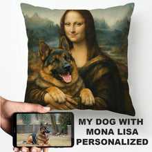Load image into Gallery viewer, My German Shepherd with Mona Lisa - Personalized Pillowcase-Home Decor-Dog Dad Gifts,Dog Memorial Gifts,Dog Mom Gifts,Home Decor,Personalize Artwork,Pillows-1