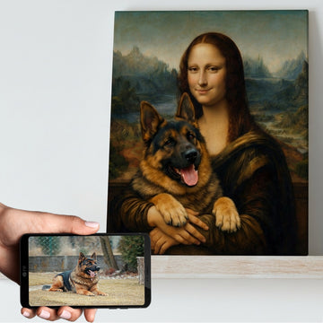 My German Shepherd With Mona Lisa Personalized Renaissance Dog Portrait 360x