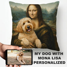 Load image into Gallery viewer, My Goldendoodle with Mona Lisa - Personalized Pillowcase-Home Decor-Dog Dad Gifts,Dog Memorial Gifts,Dog Mom Gifts,Home Decor,Personalize Artwork,Pillows-1