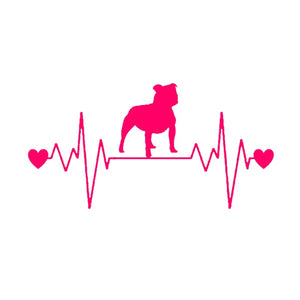 My Heart Beats Staffordshire Bull Terrier Vinyl Car Stickers-Car Accessories-Car Accessories, Car Sticker, Dogs, Staffordshire Bull Terrier-Pink-3