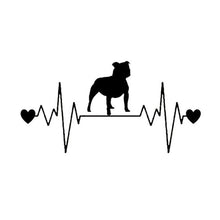 Load image into Gallery viewer, My Heart Beats Staffordshire Bull Terrier Vinyl Car Stickers-Car Accessories-Car Accessories, Car Sticker, Dogs, Staffordshire Bull Terrier-Black-4