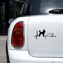 Load image into Gallery viewer, My Heart Beats Poodle Vinyl Car Decal Stickers-4
