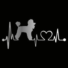 Load image into Gallery viewer, My Heart Beats Poodle Vinyl Car Decal Stickers-Chrome Silver-1pcs-8