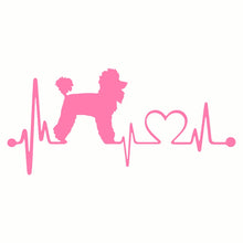 Load image into Gallery viewer, My Heart Beats Poodle Vinyl Car Decal Stickers-Pink-2pcs-6