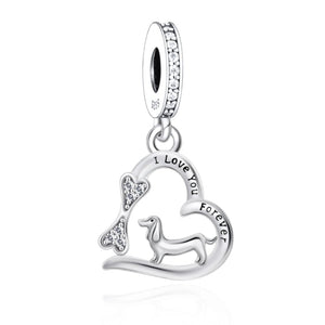 My Heart Belongs to a Dachshund Silver Charm Pendant-Dog Themed Jewellery-Dachshund, Jewellery, Pendant-3