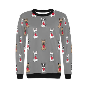 My Heart Belongs to French Bulldogs Women's Sweatshirt-Apparel-Apparel, French Bulldog, Sweatshirt-14