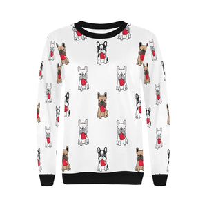My Heart Belongs to French Bulldogs Women's Sweatshirt-Apparel-Apparel, French Bulldog, Sweatshirt-3