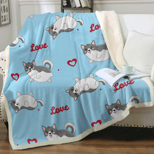 My Husky My Love Soft Warm Fleece Blanket - 4 Colors-Blanket-Blankets, Home Decor, Siberian Husky-13