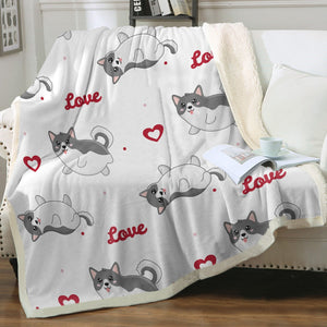 My Husky My Love Soft Warm Fleece Blanket - 4 Colors-Blanket-Blankets, Home Decor, Siberian Husky-14