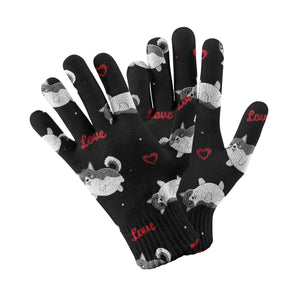 My Husky My Love Touch Screen Gloves-Accessories-Accessories, Dog Dad Gifts, Dog Mom Gifts, Gloves-5