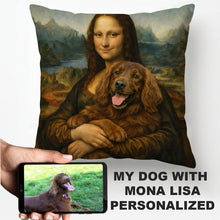 Load image into Gallery viewer, My Irish Setter with Mona Lisa - Personalized Pillowcase-Home Decor-Dog Dad Gifts,Dog Memorial Gifts,Dog Mom Gifts,Home Decor,Personalize Artwork,Pillows-1