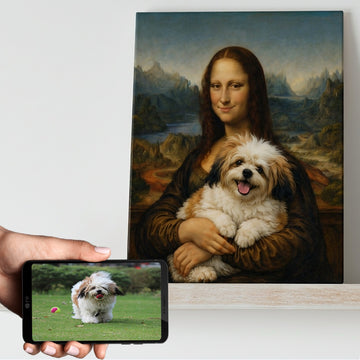 My Lhasa Apso With Mona Lisa Personalized Renaissance Dog Portrait 360x