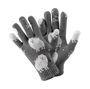 My Pomeranian Love Touch Screen Gloves-Accessories-Accessories, Dog Dad Gifts, Dog Mom Gifts, Gloves-Gray-3