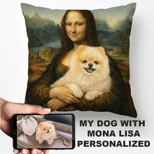 Load image into Gallery viewer, My Pomeranian with Mona Lisa - Personalized Pillowcase-Home Decor-Dog Dad Gifts,Dog Memorial Gifts,Dog Mom Gifts,Home Decor,Personalize Artwork,Pillows,Pomeranian-1