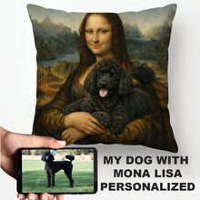 Load image into Gallery viewer, My Poodle with Mona Lisa - Personalized Pillowcase-Home Decor-Dog Dad Gifts,Dog Memorial Gifts,Dog Mom Gifts,Home Decor,Personalize Artwork,Pillows,Poodle-1