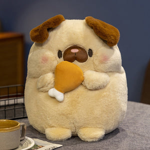 My Pug Loves Chicken Plush Toy and Cushion Pillow-Stuffed Animals-Home Decor, Pillows, Pug, Stuffed Animal-3
