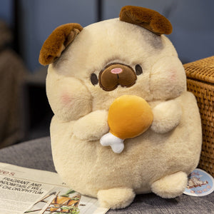 My Pug Loves Chicken Plush Toy and Cushion Pillow-Stuffed Animals-Home Decor, Pillows, Pug, Stuffed Animal-8