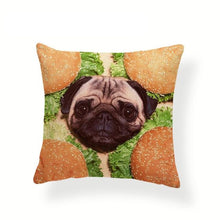 Load image into Gallery viewer, My Pug Loves Grub Cushion CoversCushion CoverOne SizeBurger Pug