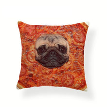 Load image into Gallery viewer, My Pug Loves Grub Cushion CoversCushion CoverOne SizePizza Pug