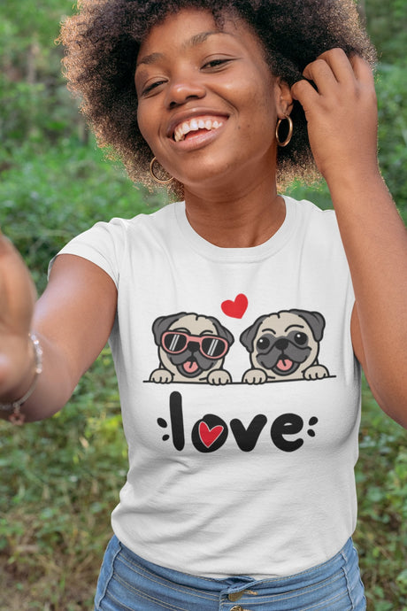 My Pug My Biggest Love Women's Cotton T-Shirt-Apparel-Apparel, Shirt, T Shirt-1