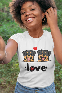 My Rottweiler My Biggest Love Women's Cotton T-shirt-Apparel-Apparel, Shirt, T Shirt-1