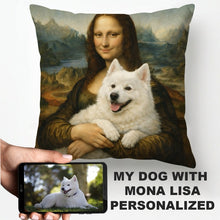 Load image into Gallery viewer, My Samoyed with Mona Lisa - Personalized Pillowcase-Home Decor-Dog Dad Gifts,Dog Memorial Gifts,Dog Mom Gifts,Home Decor,Personalize Artwork,Pillows,Samoyed-1