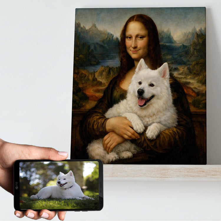 My Samoyed With Mona Lisa Personalized Renaissance Dog Portrait 750x