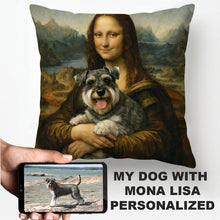 Load image into Gallery viewer, My Schnauzer with Mona Lisa - Personalized Pillowcase-Home Decor-Dog Dad Gifts,Dog Memorial Gifts,Dog Mom Gifts,Home Decor,Personalize Artwork,Pillows,Schnauzer-1