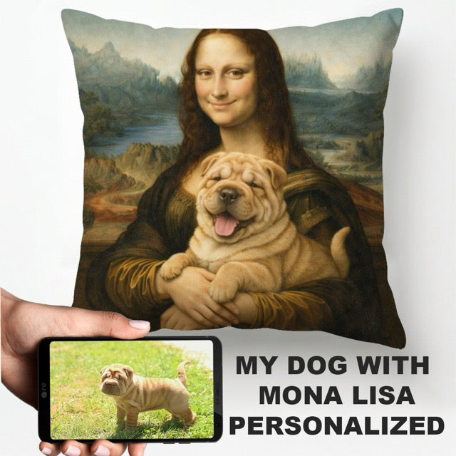 My Shar Pei With Mona Lisa Personalized Pillowcase