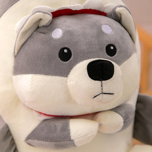 My Shark is a Husky Stuffed Animal Plush Toy Pillows-Stuffed Animals-Home Decor, Siberian Husky, Stuffed Animal-3
