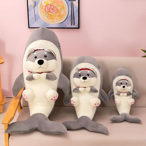 My Shark is a Husky Stuffed Animal Plush Toy Pillows-Stuffed Animals-Home Decor, Siberian Husky, Stuffed Animal-1