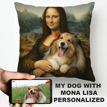 Load image into Gallery viewer, My Shetland Sheepdog with Mona Lisa - Personalized Pillowcase-Home Decor-Dog Dad Gifts,Dog Memorial Gifts,Dog Mom Gifts,Home Decor,Personalize Artwork,Pillows,Shetland Sheepdog-1