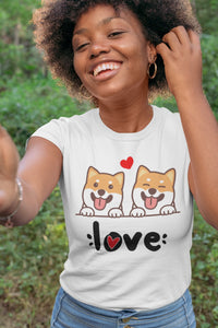 My Shiba Inu My Biggest Love Women's Cotton T-shirt-Apparel-Apparel, Shirt, T Shirt-1