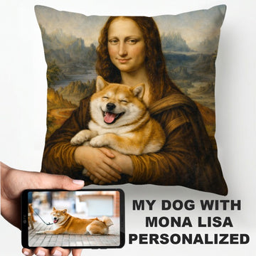 My Shiba Inu With Mona Lisa Personalized Pillowcase 360x