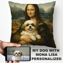 Load image into Gallery viewer, My Shih Tzu with Mona Lisa - Personalized Pillowcase-Home Decor-Dog Dad Gifts,Dog Memorial Gifts,Dog Mom Gifts,Home Decor,Personalize Artwork,Pillows,Shih Tzu-1