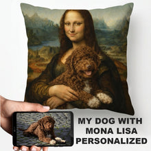 Load image into Gallery viewer, My Spanish Water Dog with Mona Lisa - Personalized Pillowcase-Home Decor-Dog Dad Gifts,Dog Memorial Gifts,Dog Mom Gifts,Home Decor,Personalize Artwork,Pillows,Spanish Water Dog-1