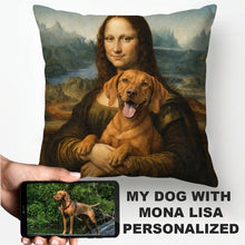 Load image into Gallery viewer, My Vizsla with Mona Lisa - Personalized Pillowcase-Home Decor-Dog Dad Gifts,Dog Memorial Gifts,Dog Mom Gifts,Home Decor,Personalize Artwork,Pillows,Vizsla-1