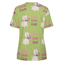 Load image into Gallery viewer, My Westie My Biggest Love All Over Print Women&#39;s Cotton T-Shirt - 4 Colors-Apparel-Apparel, Shirt, T Shirt, West Highland Terrier-7