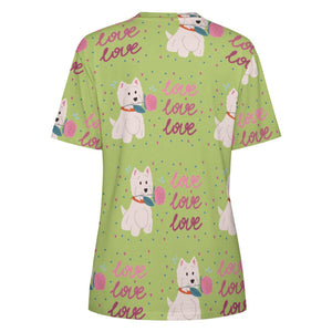 My Westie My Biggest Love All Over Print Women's Cotton T-Shirt - 4 Colors-Apparel-Apparel, Shirt, T Shirt, West Highland Terrier-7