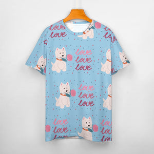 My Westie My Biggest Love All Over Print Women's Cotton T-Shirt - 4 Colors-Apparel-Apparel, Shirt, T Shirt, West Highland Terrier-15