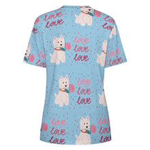 Load image into Gallery viewer, My Westie My Biggest Love All Over Print Women&#39;s Cotton T-Shirt - 4 Colors-Apparel-Apparel, Shirt, T Shirt, West Highland Terrier-12